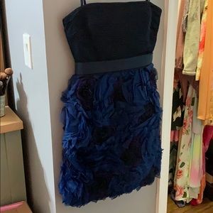 BCBG rosette strapless dress